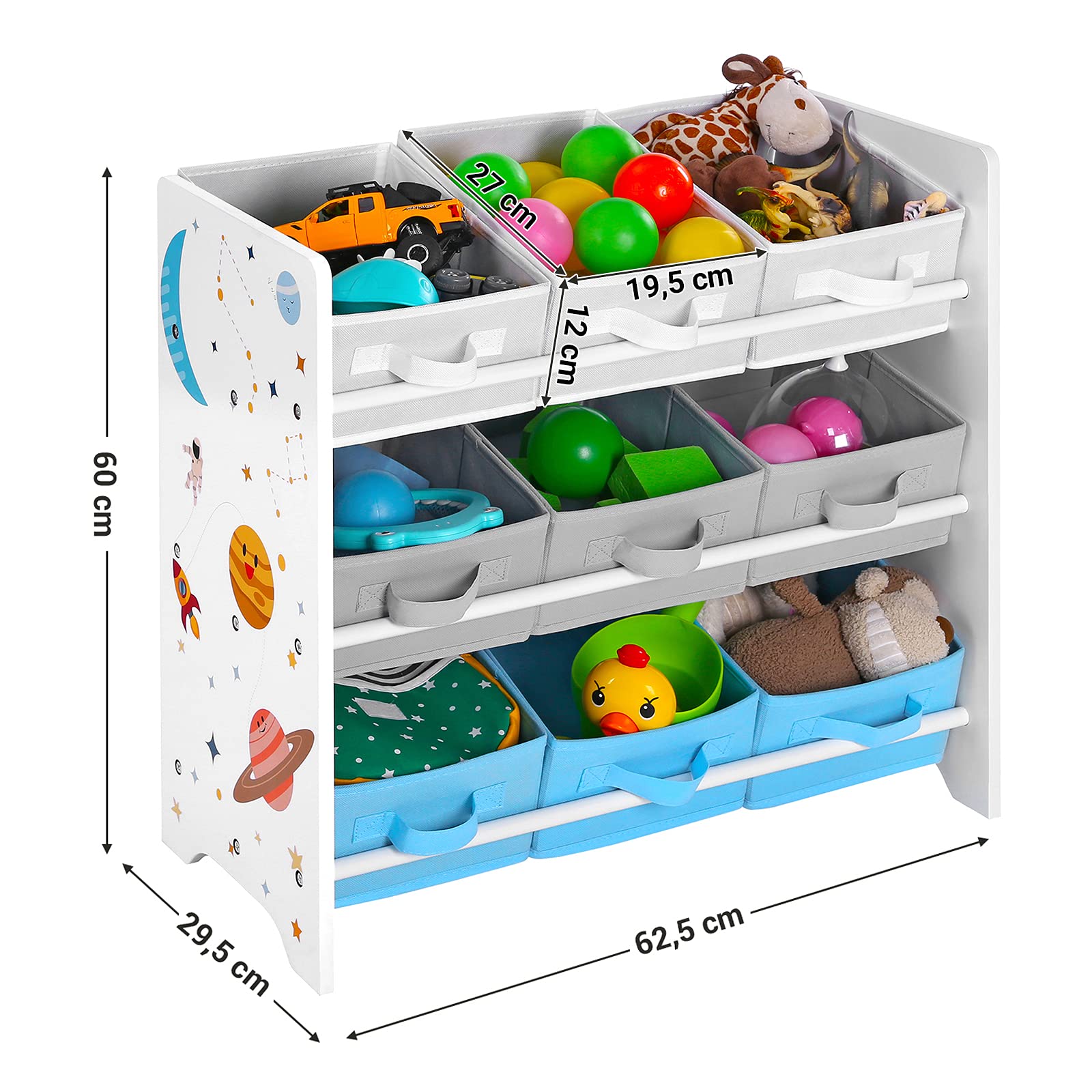 SONGMICS Children's Storage Shelf for Toys and Books, 9 Removable